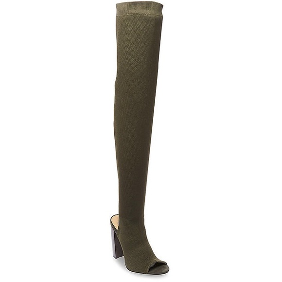 🆕 Knit Thigh High Open Toed Boots - Picture 1 of 8
